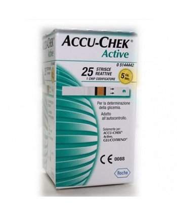 STRISCE MISURAZIONE GLICEMIA ACCU-CHEK ACTIVE STRIPS 25 PEZZI INF RETAIL - farmasconti.eu