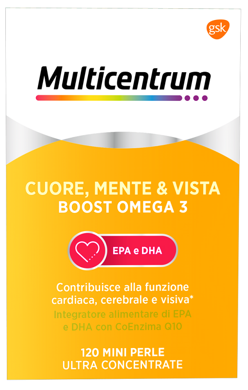 MULTICENTRUM CUORE MENTE E VISTA BOOST OMEGA 3 120 MINI PERLE - farmasconti.eu