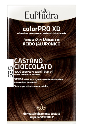 EUPHIDRA COLORPRO XD 535 CASTANO CIOCCOLATO GEL COLORANTE CAPELLI IN FLACONE + ATTIVANTE + BALSAMO + GUANTI - farmasconti.eu