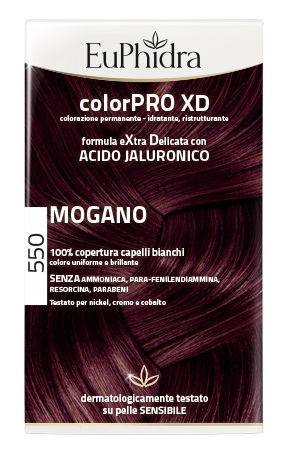 EUPHIDRA COLORPRO XD 550 MOGANO GEL COLORANTE CAPELLI IN FLACONE + ATTIVANTE + BALSAMO + GUANTI - farmasconti.eu
