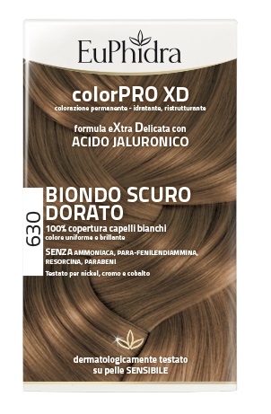 EUPHIDRA COLORPRO XD 630 BIONDO SCURO DORATO GEL COLORANTE CAPELLI IN FLACONE + ATTIVANTE + BALSAMO + GUANTI - farmasconti.eu