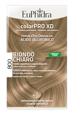 EUPHIDRA COLORPRO XD 800 BIONDO CHIARO GEL COLORANTE CAPELLI IN FLACONE + ATTIVANTE + BALSAMO + GUANTI - farmasconti.eu