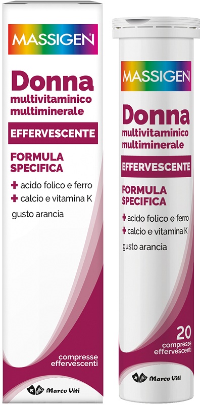 MASSIGEN DONNA MULTIVITAMINICO E MULTIMINERALE EFFERVESCENTE 20 COMPRESSE - farmasconti.eu