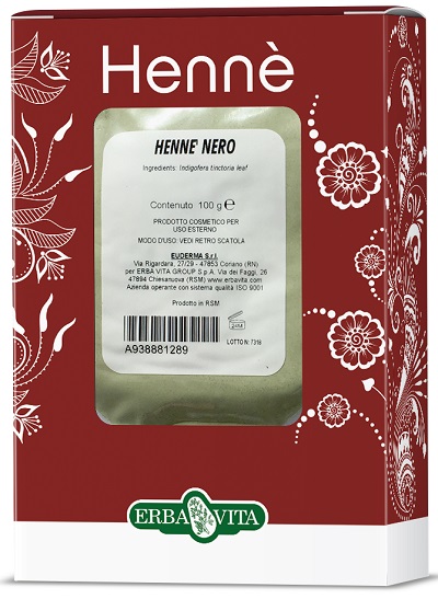 HENNE COLORANTE CAPELLI NERO 100 G - farmasconti.eu