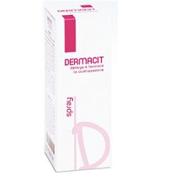 DERMACIT SPRAY FLACONE CILINDRICO IN PE BIANCO CON TASTO EROGATORE SPRAY IN PP BIANCO E CAPPUCCIO SALVATASTO TRASPARENTE,DISPOSITIVO MEDICO 1 PZ - farmasconti.eu