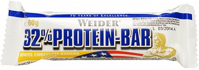 WEIDER 32% PROTEIN BARRETTA BANANA/CIOCCOLATO BIANCO 60 G - farmasconti.eu