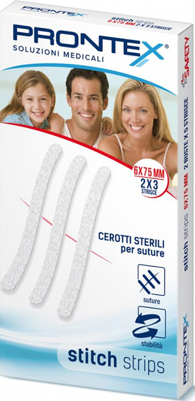 PRONTEX STITCH STRIPS 6X75 10 PEZZI - farmasconti.eu