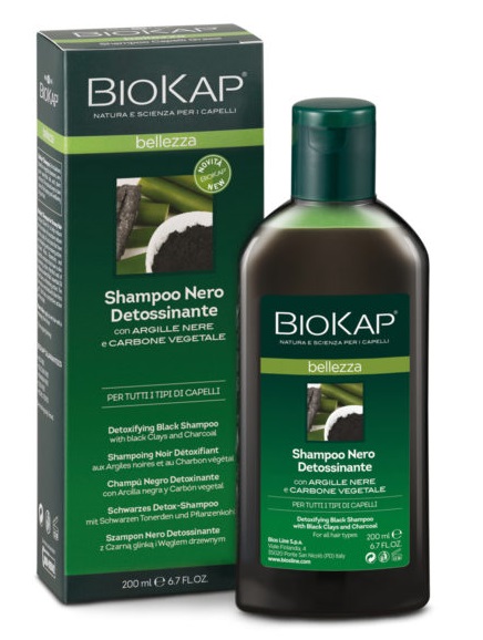 BIOKAP BELLEZZA SHAMPOO NERO DETOSSINANTE 200 ML BIOSLINE - farmasconti.eu