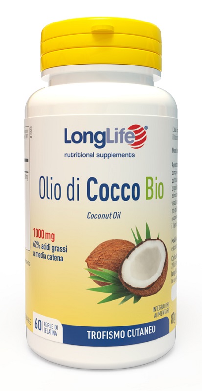 LONGLIFE OLIO COCCO BIO 60 PERLE IN GELATINA - farmasconti.eu
