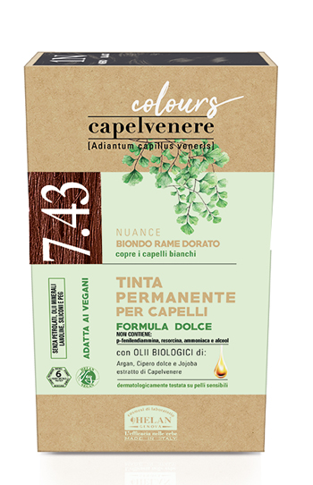 CAPELVENERE COLOURS TINTA CAPELLI 7,43N BIONDO RAME DORATO - farmasconti.eu