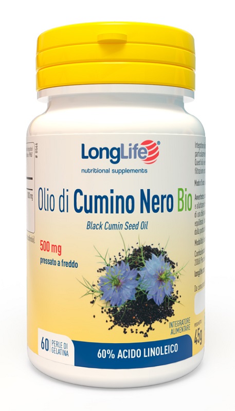 LONGLIFE OLIO DI CUMINO NERO BIO 60 PERLE IN GELATINA - farmasconti.eu