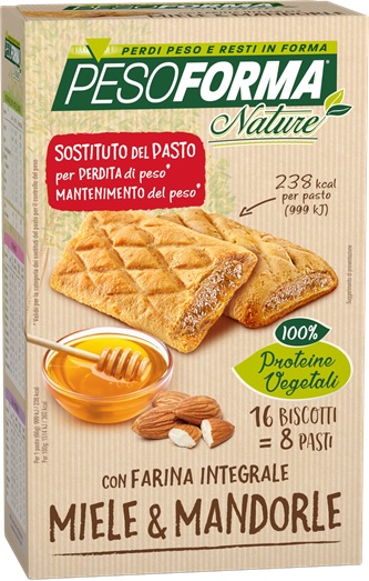 PESOFORMA BISCOTTO INTEGR MIELE MANDORLE 16 PEZZI 33 G - farmasconti.eu