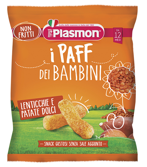 PLASMON DRY SNACK PAFF LENTICCHIE-PATATA DOLCE 15 G - farmasconti.eu