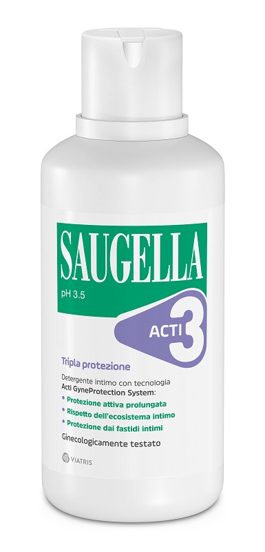 SAUGELLA ACTI3 TRIPLA PROTEZIONE DETERGENTE INTIMO 500 ML - farmasconti.eu
