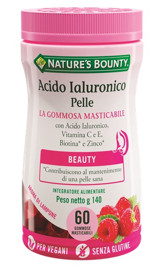 NATURE'S BOUNTY ACIDO IALURONICO PELLE 60 GOMMOSE MASTICABILI - farmasconti.eu
