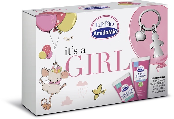EUPHIDRA AMIDOMIO IT'S A GIRL COFANETTO CON 1 DOCCIA SHAMPOO 2IN1+1 CREMA CORPO+PORTACHIAVI - farmasconti.eu
