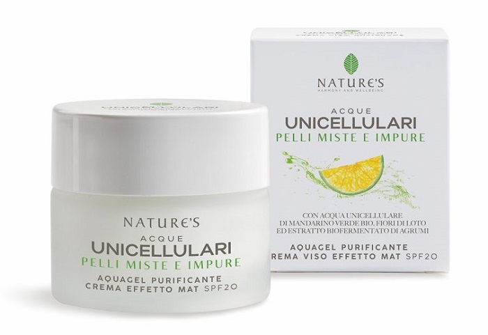 NATURE'S ACQUE UNICELLULARI AQUAGEL CREMA VISO EFFETTO MAT SPF20 50 ML - farmasconti.eu
