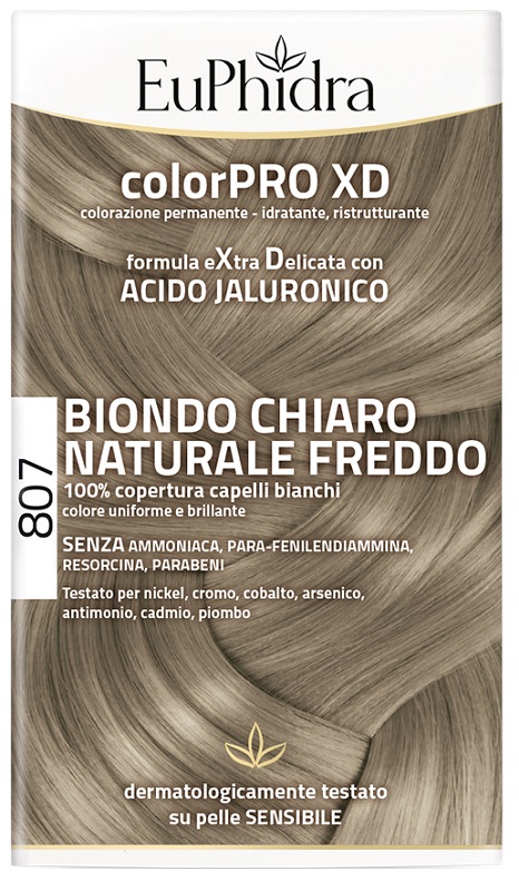 EUPHIDRA COLORPRO XD 807 BIONDO CHIARO NATURALE F COLORE + ATTIVANTE + BALSAMO + CUFFIA + GUANTI - farmasconti.eu