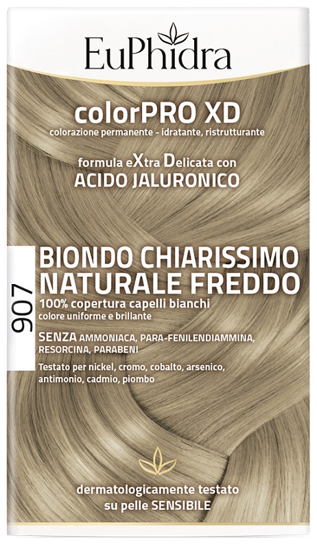 EUPHIDRA COLORPRO XD 907 BIONDO CHIARO MOGANO NATURALE F COLORE + ATTIVANTE + BALSAMO + CUFFIA + GUANTI - farmasconti.eu