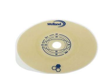PLACCA PIANA RITAGLIABILE AURUM2 URO PER UROSTOMIA DIAMETRO 13-50 MM FLANGIA 55 MM 5 PEZZI - farmasconti.eu