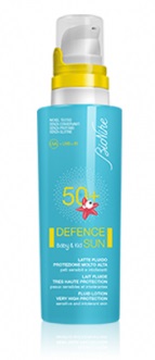 DEFENCE SUN 50+ BABY&KID LATTE FLUIDO PROTEZIONE MOLTO ALTA 125 ML - farmasconti.eu