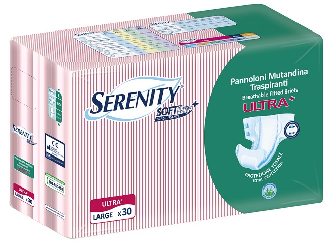 PANNOLONE A MUTANDINA SERENITY FITTED ULTRA + ALOE L 30 PEZZI - farmasconti.eu