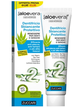 ALOEVERA2 DENTIFRICIO SBIANCANTE PROTETTIVO CON STEVIA 100 ML - farmasconti.eu