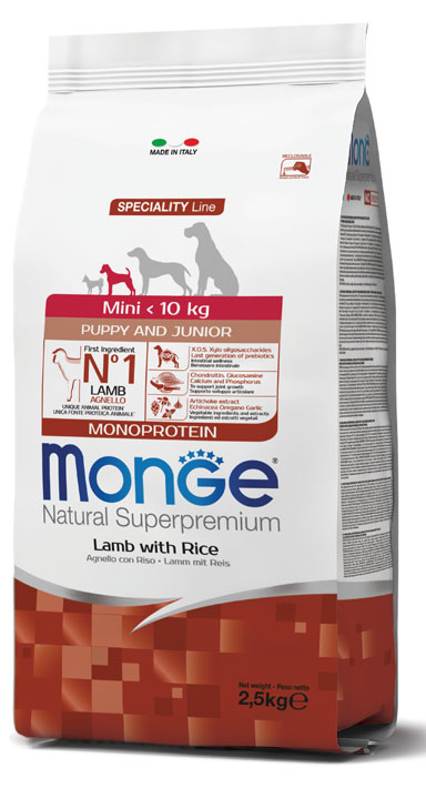 MONGE MINI PUPPY AGNELLO & RISO 2500 G - farmasconti.eu