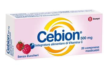 CEBION MASTICABILE SENZA ZUCCHERO VITAMINA C 500 MG 20 COMPRESSE - farmasconti.eu