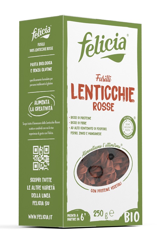 FELICIA BIO FUSILLI DI LENTICCHIE ROSSE 250 G - farmasconti.eu