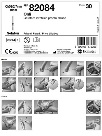 CATETERE IDROFILICO INTERMITTENTE ONLI PRONTO ALL USO 40 CM CH 8 30 PEZZI - farmasconti.eu