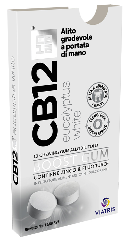 CB12 BOOST EUCALYPTUS WHITE 10 CHEWING GUM - farmasconti.eu