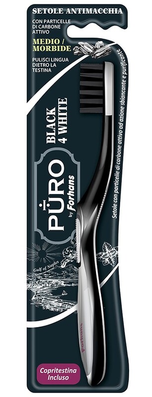 FORHANS SPAZZOLINO BLACK4WHITE SETOLE CARBONE - farmasconti.eu