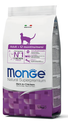 MONGE NATURAL SUPERPREMIUM SECCO GATTO ADULT CAT 1,5 KG - farmasconti.eu