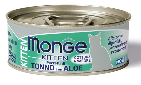 MONGE NATURAL QUALITY GATTO MONGE JELLY PEZZETTI TONNO BONITO/ALOE KITTEN 80 G - farmasconti.eu