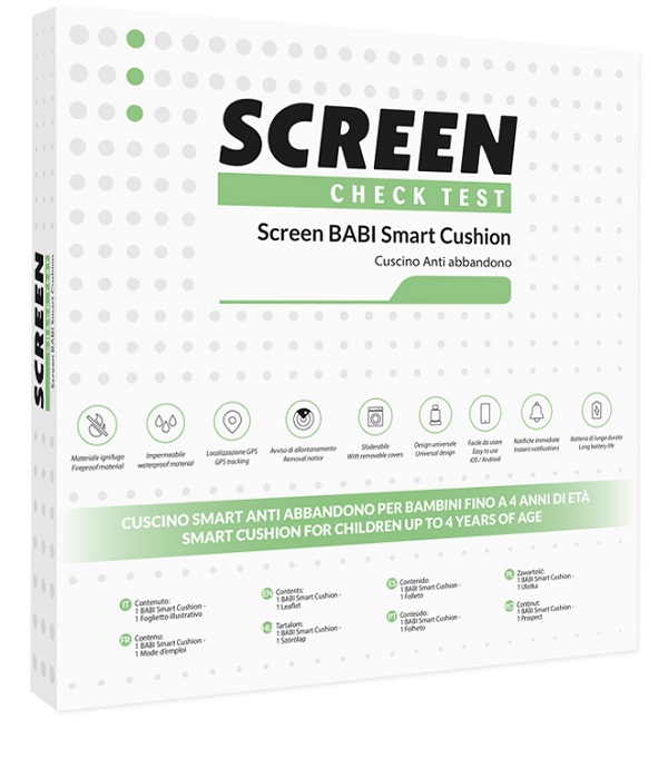 SCREEN BABI SMART CUSHION CUSCINO ANTIABBANDONO SEGGIOLINO AUTO CON ALLARME SONORO SU APP - farmasconti.eu