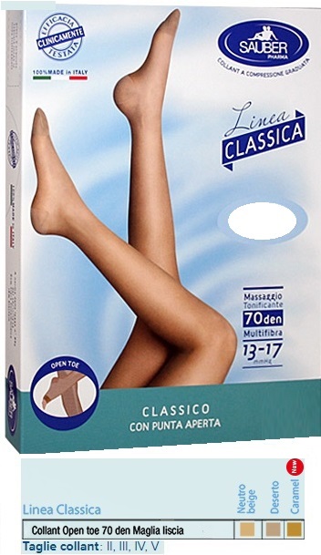 SAUBER COLLANT OPEN TOE MAGLIA LISCIA 70 DEN COLORE NEUTRO BEIGE TAGLIA 2 LINEA CLASSICA - farmasconti.eu