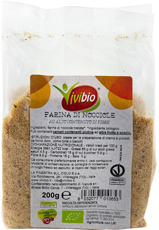 FARINA DI NOCCIOLE VIVIBIO 200 G - farmasconti.eu