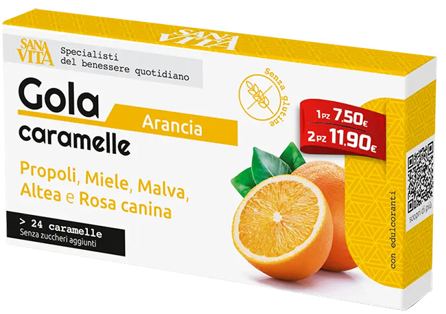SANAVITA GOLA ARANCIA 24 COMPRESSE - farmasconti.eu