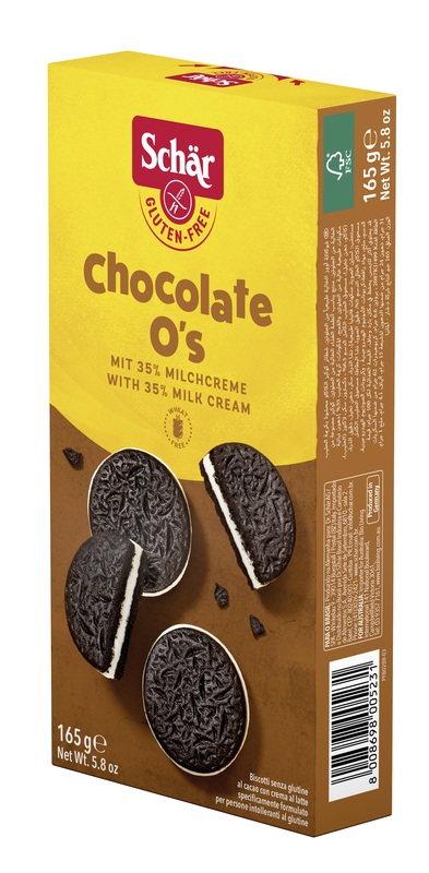 SCHAR CHOCOLATE O'S BISCOTTI AL CACAO CON CREMA AL LATTE 165 G - farmasconti.eu