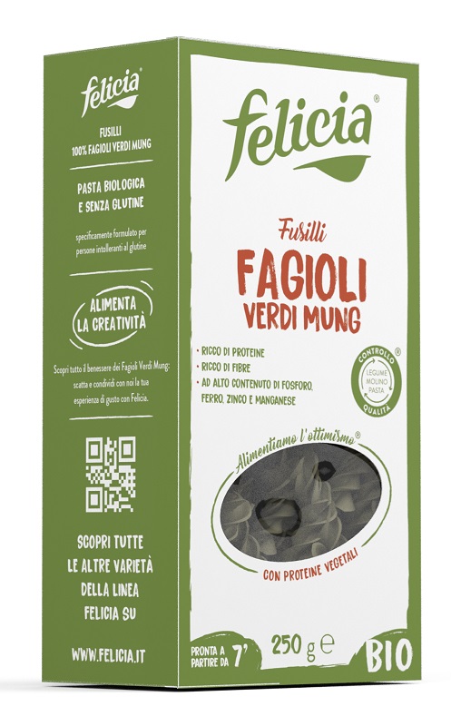FELICIA BIO FUSILLI FAGIOLI VERDI MUNG 250 G - farmasconti.eu