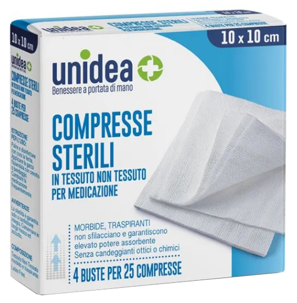 GARZA COMPRESSA IN TESSUTO NON TESSUTO 10 X 10 CM 100 PEZZI - farmasconti.eu