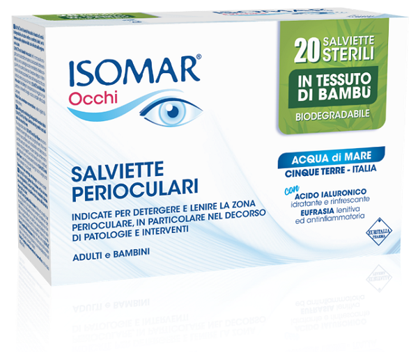 ISOMAR OCCHI SALVIETTE PERIOCULARI ADULTI E BAMBINI 20 PEZZI - farmasconti.eu