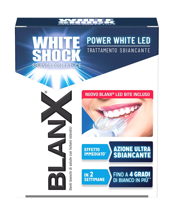 BLANX WHITE SHOCK TRATTAMENTO SBIANCANTE POWER WHITE 30 ML + LED BITE - farmasconti.eu