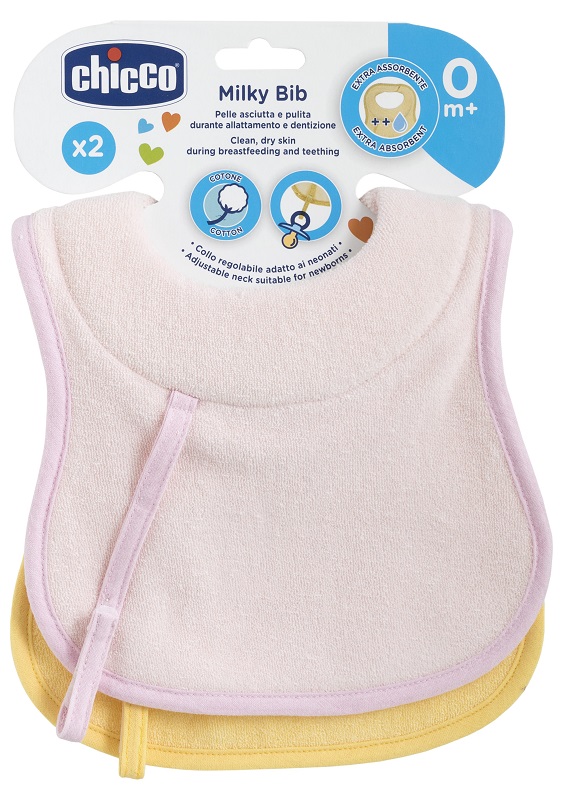 CHICCO BAVAGLINE 0M+ 2PZ ROSA - farmasconti.eu