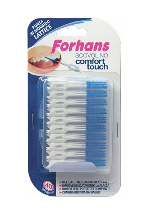 FORHANS SCOVOLINO COMFORT TOUCH PUNTA IN LATTICE 40 PEZZI - farmasconti.eu