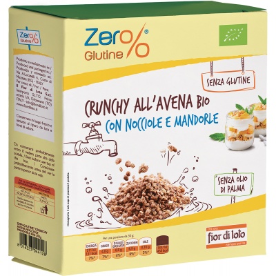 ZERO% GLUTINE CRUNCHY ALL'AVENA MANDORLE E NOCCIOLA SENZA GLUTINE 375 G - farmasconti.eu