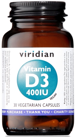 VIRIDIAN VITAMIN D3 400IU 30CPS - farmasconti.eu