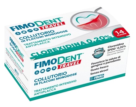FIMODENT TRAVEL COLLUTORIO CLOREXIDINA SPDD 0,20% 14 FLACONCINI MONODOSE 10 ML - farmasconti.eu