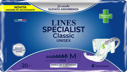PANNOLONE MUTANDA LINES SPECIALIST CLASSIC MM MAXI 20 PEZZI - farmasconti.eu